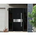 thumbnail image 5 of Front Exterior Prehung Steel Door / Deux 6072 Black Enamel / 2 Side Exterior Windows Sidelites/ Entry Metal Modern Painted W16+36+16" x H80" Left hand Inswing, 5 of 6