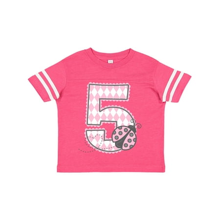 

Inktastic Pink Ladybug 5th Birthday Gift Toddler Toddler Girl T-Shirt