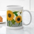thumbnail image 3 of CafePress - Modern Vintage Sunflower Mugs - 11 oz Ceramic Mug - Novelty Coffee Tea Cup, 3 of 4