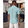 thumbnail image 3 of COOFANDY Men' Casual Button Down Shirts Short Sleeve Textured Summer Beach Vacation Tops, 3 of 6