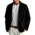 thumbnail image 2 of Men Wool Blazer Notched Lapel Single Breasted 2 Button Closure Coat Long Sleeve Business Casual Fall Winter Jacket with Pockets, 2 of 6