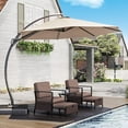thumbnail image 2 of NIAIZEK 11FT Multicolor Curved Offset Cantilever Patio Umbrella, with Heavy Base and 360° Rotation, 2 of 7