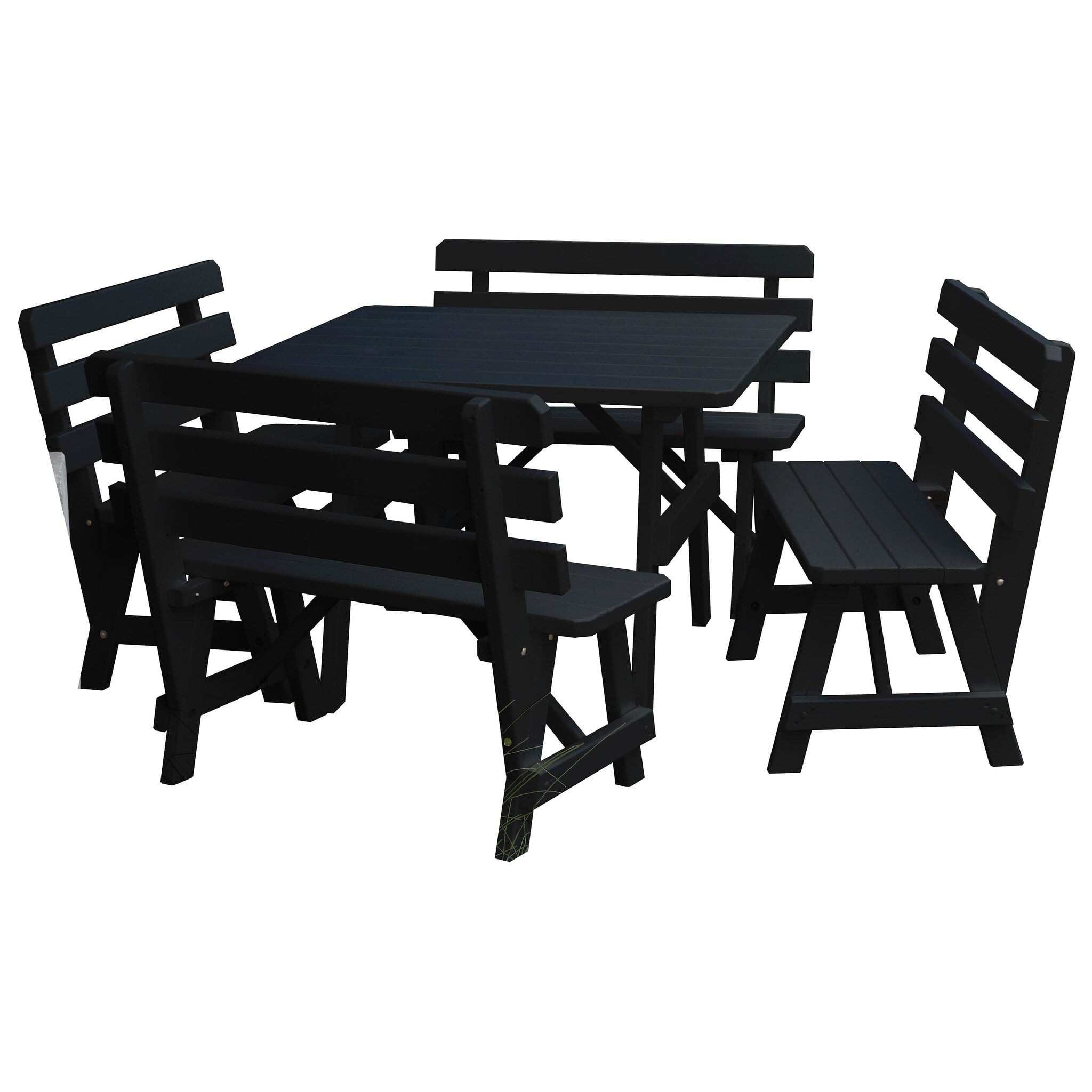 Kunkle Holdings, LLC Square Picnic Dining Table and Bench Set Pine 43