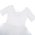 thumbnail image 5 of CHICTRY Kids Girls Gymnastics Ballet Leotard Dress Tulle Ballet Dance Tutu Skirt with Built-in Briefs Dance Outfit White 4-5, 5 of 7