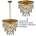 thumbnail image 5 of 5-Light 20'' Modern Antique Gold Flush Mount With Rain Drop Crystal Shade, 5 of 7