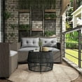 thumbnail image 5 of Muse & Lounge Co. Meja Wicker / Rattan Round Outdoor Coffee Table in Black, 5 of 20