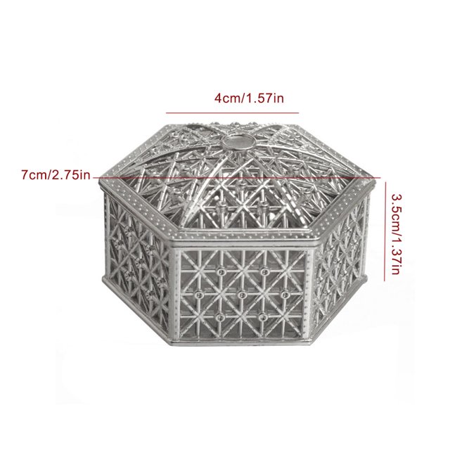 Gift Box Wedding Plated Plastic Favor Case Candy Snack wedding plastic Storage Box for Ceremony Banquet Party, Silver, Hexagon