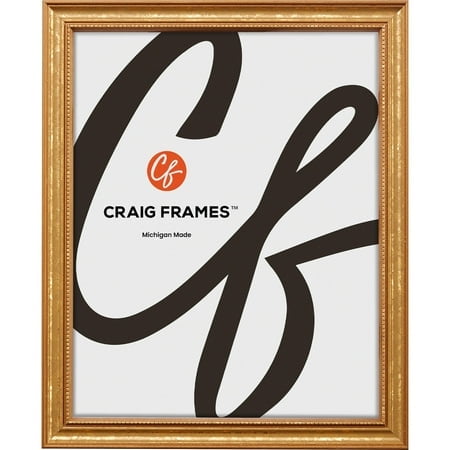 Craig Frames 13X19 Picture Frame - Gold Ornate Style 3/4 Inch Wide Solid Wood Moulding With Vintage Beaded Detail Plexiglass And Backing Included Wall Display Frame For Art And Posters
