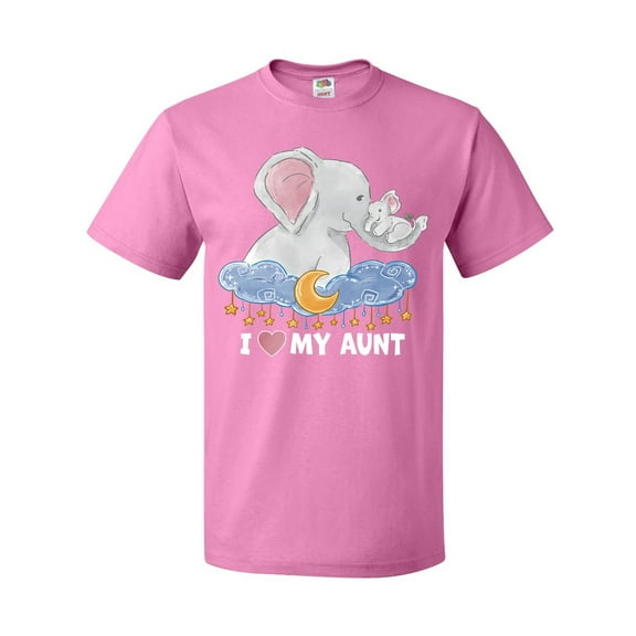 Inktastic I Love My Aunt Cute Elephants with Moon and Stars T-Shirt