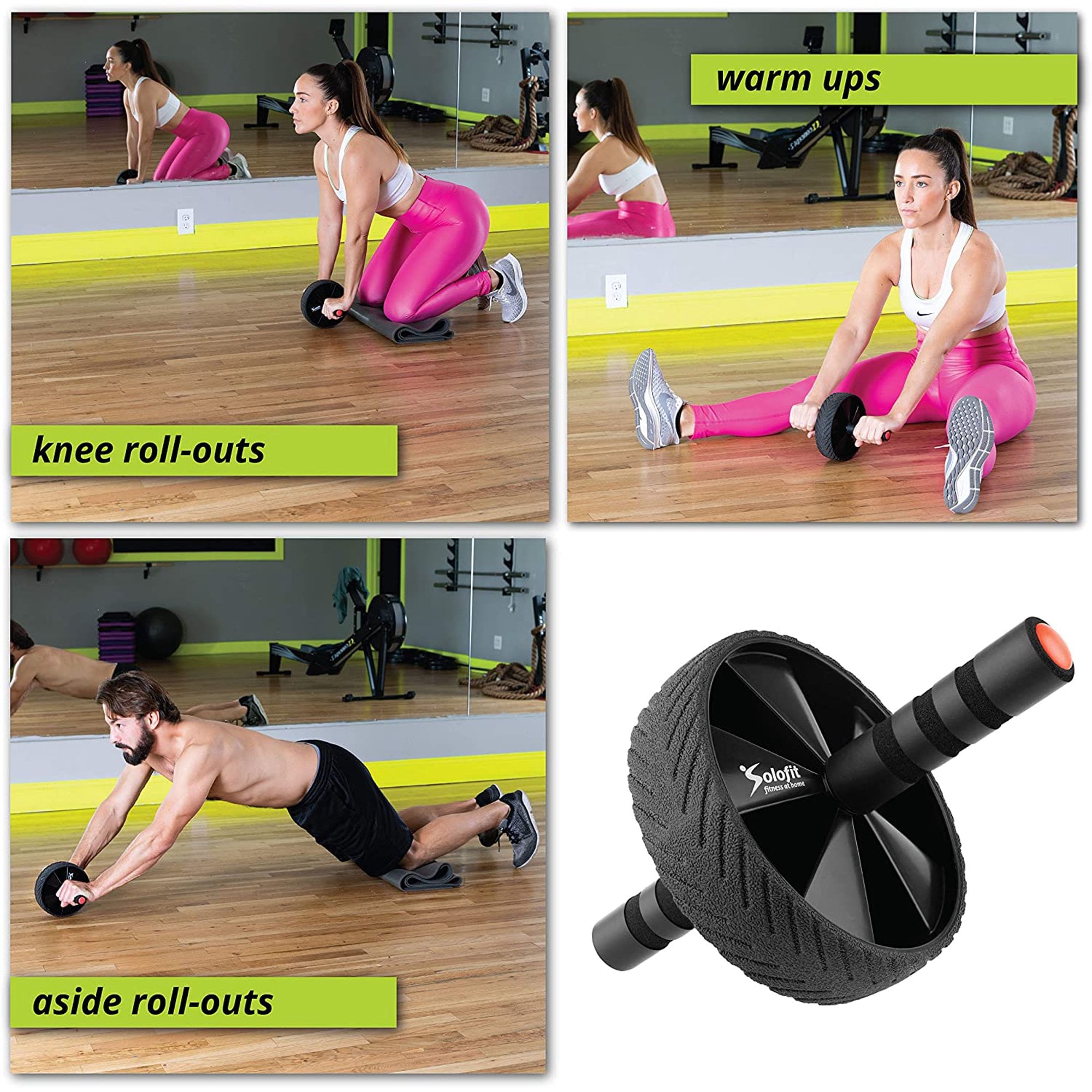 Lieonvis AB Roller Wheel Kit - AB Workout Equipment with Knee Mat,Home Gym Fitness Equipment for Core Strength Training,Abdominal Roller Machine with