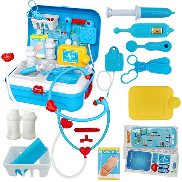 Doctor Kit for Kids, 17 Pcs Pretend Medical Playset with Stethoscope