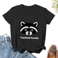 thumbnail image 2 of Trashed Panda Women’s Cotton Short Sleeve T-Shirt HD Graphic Print Casual Crew Neck Tee XL, 2 of 3