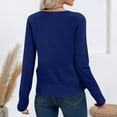 thumbnail image 3 of YDDIAN Women’s Solid V Neck Button Down Long Sleeve Lightweight Basic Supima Cotton Soft Knit Vee Cardigan Sweaters Navy M, 3 of 4