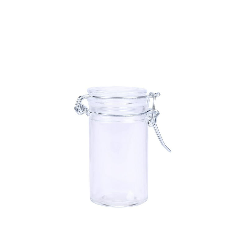 Zubebe 6 Pcs 9.5 Oz Small Glass Jar with Screw Lid Clear Round