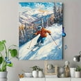 thumbnail image 4 of Winter Sports Skier Canvas Painting， Suitable for Living Room， Bedroom， Office， Ski Lodge， and Mountain Cabin Decor, 4 of 8