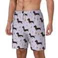thumbnail image 2 of Uemuo Dachshund Dog Pattern Mens Swim Trunks Quick Dry Board Shorts with Mesh Lining, Stretch Beach Shorts Quick Dry No-Chafing Board Shorts-Small, 2 of 9