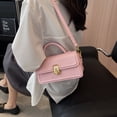 thumbnail image 4 of Bolso de mano para mujer, de PU, tipo bandolera, estilo retro, color rosa, 4 of 5