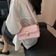 thumbnail image 4 of Bolso de mano para mujer, de PU, tipo bandolera, estilo retro, color rosa, 4 of 5