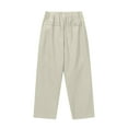 thumbnail image 2 of Juslio Womens Pants Casual Solid Drawstring,Linen High Waist Khakis Pants XL, 2 of 9