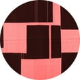 thumbnail image 1 of Ahgly Company Indoor Round Abstract Red Contemporary Area Rugs, 4' Round, 1 of 4