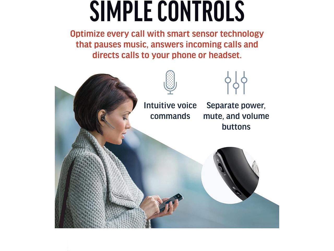 Aibileec Voyager Legend Mobile Bluetooth Headset Single-Ear Bluetooth w/Noise-Canceling Mic - Voice Controls