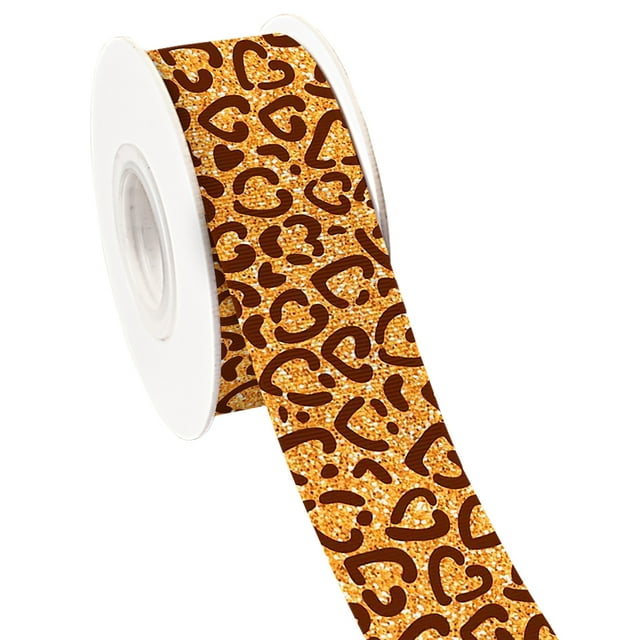 Animals Speckle Leopard Print Design Printed Grosgrain Satin Ribbon for Gift Wrapping Hair Bow Craft Accessory 50 Yards Jiayi