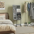 thumbnail image 2 of HOMCOM Armoire à Bijoux Autoportante Miroir avec Lumières DEL et Support, 2 of 10
