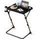 thumbnail image 1 of Mesa Plegable Rectangular Ajustable con Soporte para Tazas, Negro, 20.8"W x 14.7"D 19.21"H/23.82"H/25.79"H/27.8"H, Ahorro de Espacio, Alma, para Hogar u Oficina, 1 of 9