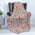 thumbnail image 4 of Cartoon Soft Flannel Fleece Throw Blanket, Cartoon Like Tea Pots with Retro Polka Dots in Orange Colored Flowers Art Print, Cozy Plush for Indoor and Outdoor Use, 60" x 80", Multicolor, by Ambesonne, 4 of 5
