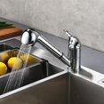 thumbnail image 4 of Grifo de cocina extraíble, grifo de cocina con rociador, grifo mezclador para fregadero, caño bajo, grifo para fregadero de cocina giratorio de 360°, plateado, 21,5*20*8cm, 4 of 4