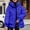 62#Blue, variant on Ftwytp Women's Quilted Jacket Solid Color Pocket Drawstring Cotton Clothing Autumn And Winter Hooded Jacket Solid Color Pocket Long-Sleeved Hooded Coat