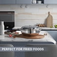 thumbnail image 5 of Deep Fryer Pot, 11 Inch/4.2 L Janpanese Style Tempura Frying Pot with Lid, 304 Stainless Steel with Temperature Control and Oil Drip Drainer Rack, for Kitchen  Fries, Chicken etc, 5 of 6