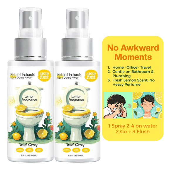AIMSEIZE Toilet Spray Bathroom Deodorizer Natural Essential Oil Odor Eliminator Pre and Post Use for Women  Men Home Travel 2 Pack 3.4 fl oz