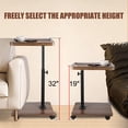 thumbnail image 3 of C Shaped End Table For Couch  Adjustable Height Side With Wheels Tv Trays Sofa Bedroom Living Room Small Spaces, 3 of 7