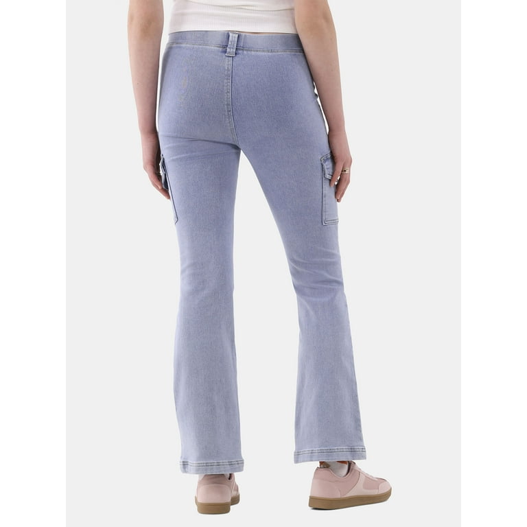 No Boundaries Pull On Utility Jeans, 31.5” Inseam, Women's No Boundaries Pull On Utility Jeans, 31.5” Inseam, Women's