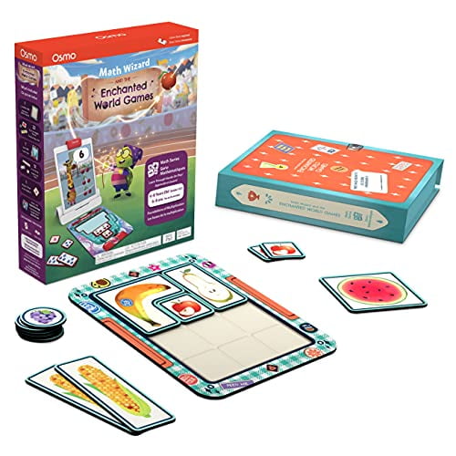 Osmo - Math Wizard and the Enchanted World Games iPad & Fire Tablet-Ages 6-8/Grades 1-2-Foundations of Multiplication-Curriculum-Inspired-STEM Toy-Kids-Boy & Girl(Osmo Base Require