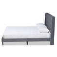 thumbnail image 3 of Baxton Studio Gothard Gray Velvet and Dark Brown Wood King Size Platform Bed, 3 of 6