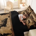 thumbnail image 4 of Feelyou Rustic Fishing Pike Animal Twin Bedding Sets for Men Boys, Country Lodge Cabin Bedding Comforter Set, Brown, Black Reversible, 7pcs, 4 of 7