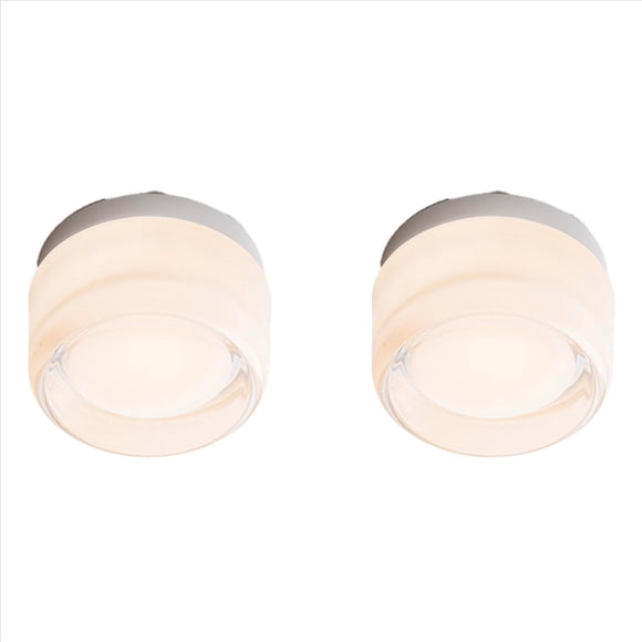 2X Lámparas de Pared LED para Dormitorio, Mesita de Noche, Interior, Exterior, Aplique Redondo LED, Accesorios de Iluminación, Luminaria de Fondo, Luz Acrílica, e