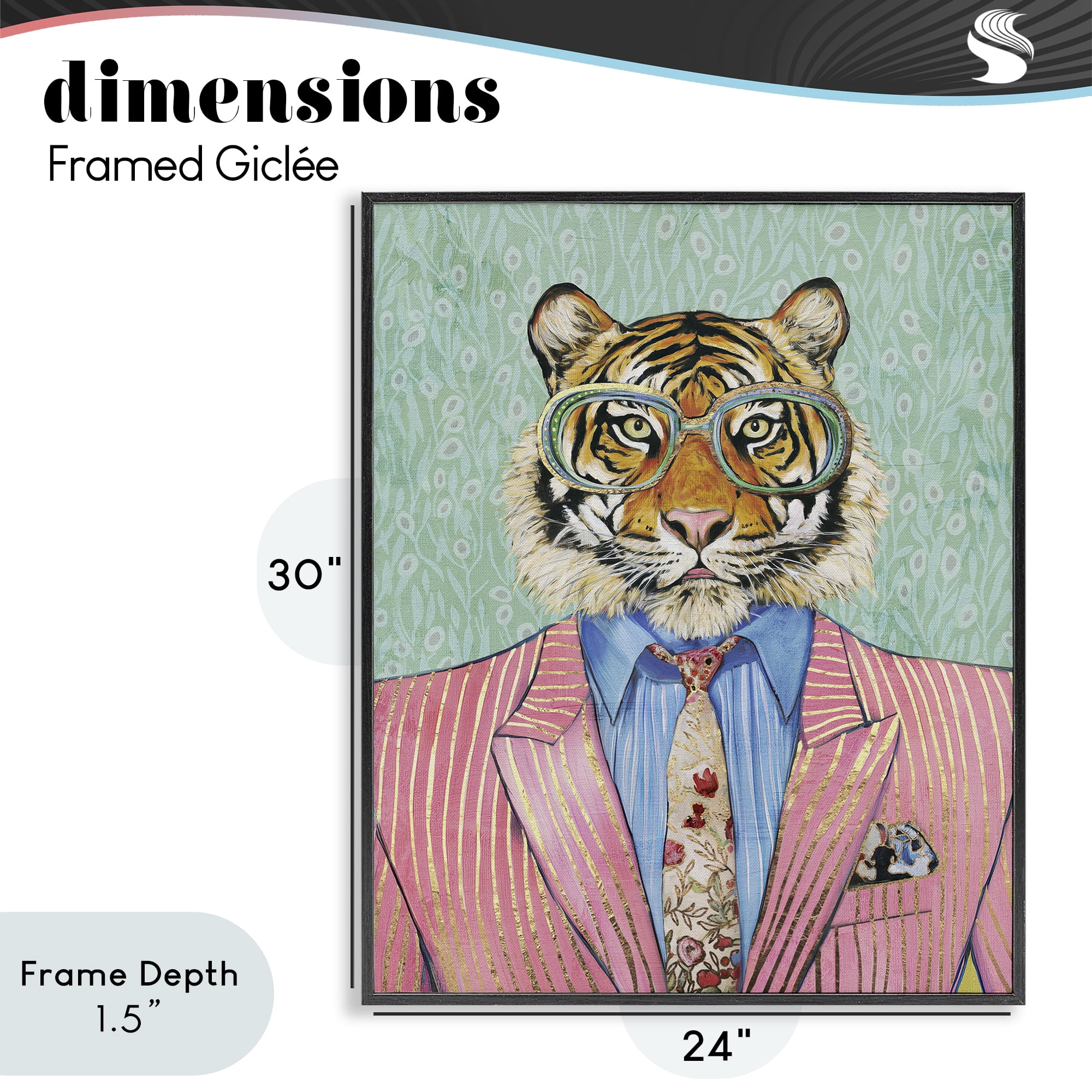 Stupell Industries Sharp Tiger Outfit Black Framed Giclee Art, design by Svetlana Aleynikova
