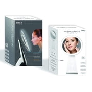 NuBrilliance 8” Magnifying Makeup Mirror Cordless USB Rechargeable -5X Magnification with 360° Dimmable Lighting and Touch Control Cosmetic Makeup Mirror