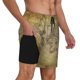 thumbnail image 2 of Balery Vintage World Map Bañador para hombre, shorts de playa de secado rápido con entrepierna y forro de compresión-Large, 2 of 6