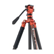 FotoPro X-AIRCROSS 3 5-Section Carbon Fiber Travel Tripod with FPH-42QR Ball Head, Flame Orange
