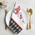thumbnail image 2 of Valentine's Day Cloth Napkins Set of 4 Cute Love Gnome Red Pink Lace Border Black Plaid Soft Washable Square Dinner Napkins for Party Wedding Restaurant Hotel Cocktail 20x20 Inch, 2 of 9