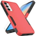 thumbnail image 1 of KOMI for Samsung Galaxy A35 5G Case: Dual Layer Protective Heavy Duty Cell Phone Cover Shockproof Rugged with Screen Protector - Military Protection Bumper Tough - Samsung Galaxy A35 5G 2024, Red, 1 of 5