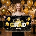 thumbnail image 5 of Grad Party Decorations 2025, GoldandBlack Party Decorations, Green Themed Banner, Front Yard Lawn Displays, 5 of 5