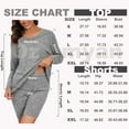 thumbnail image 3 of Ozmmyan Womens Pajama Sets Two Piece Outfits Long Sleeve Tops and Shorts Solid Color Crew Neck Button Shirts, Comfy Ribbed Knit Sleepwear Womens Pajamas, 3 of 7