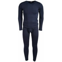 2pc Thermal Sets for Men, Base Layer Long Johns Underwear, Top & Bottom, Cotton, Solid Colors (Large, 18 Pack Navy Blue)