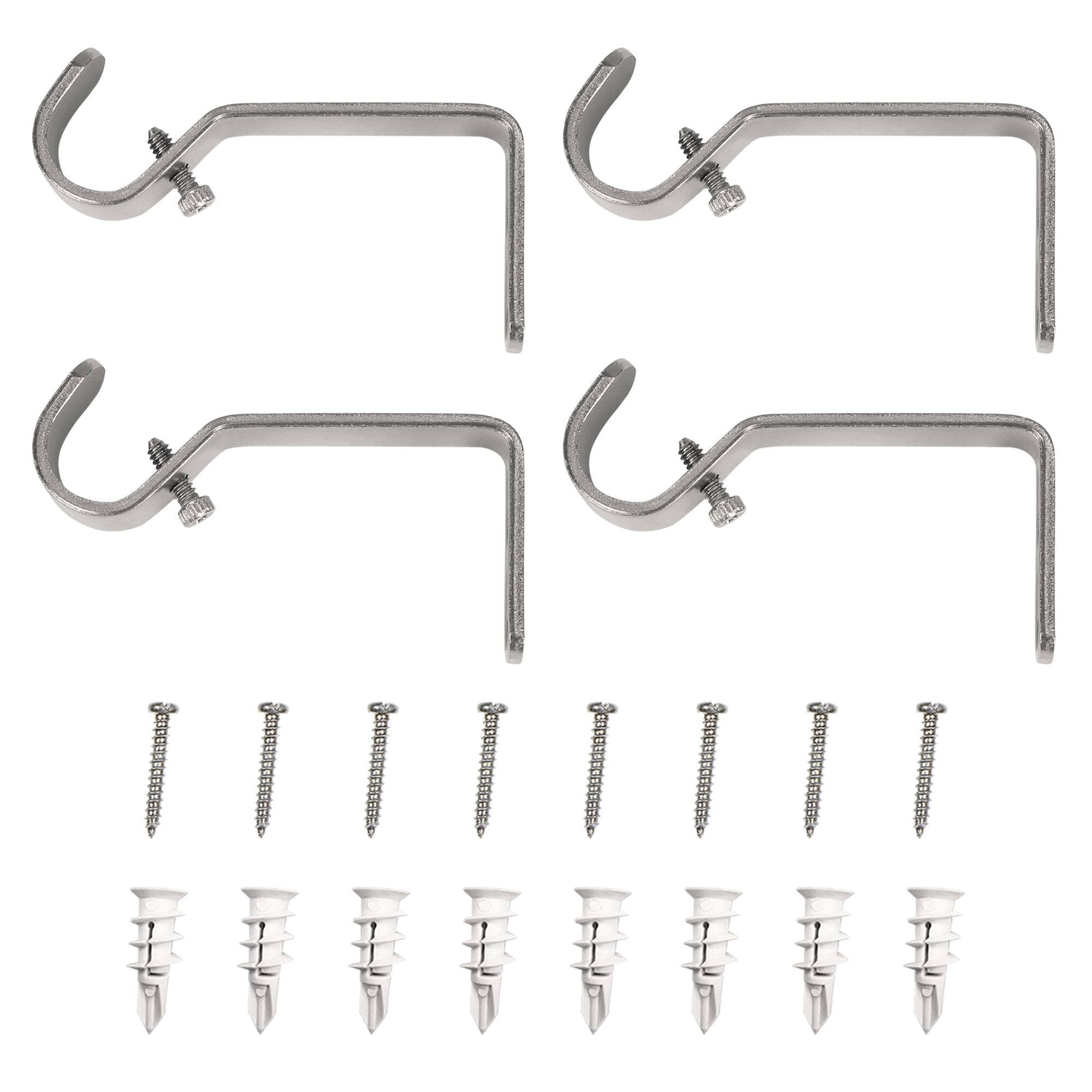 Lumi Home Furnishings Non-Adjustable Single Curtain Rod Brackets 3/4 in. (4-Piece)