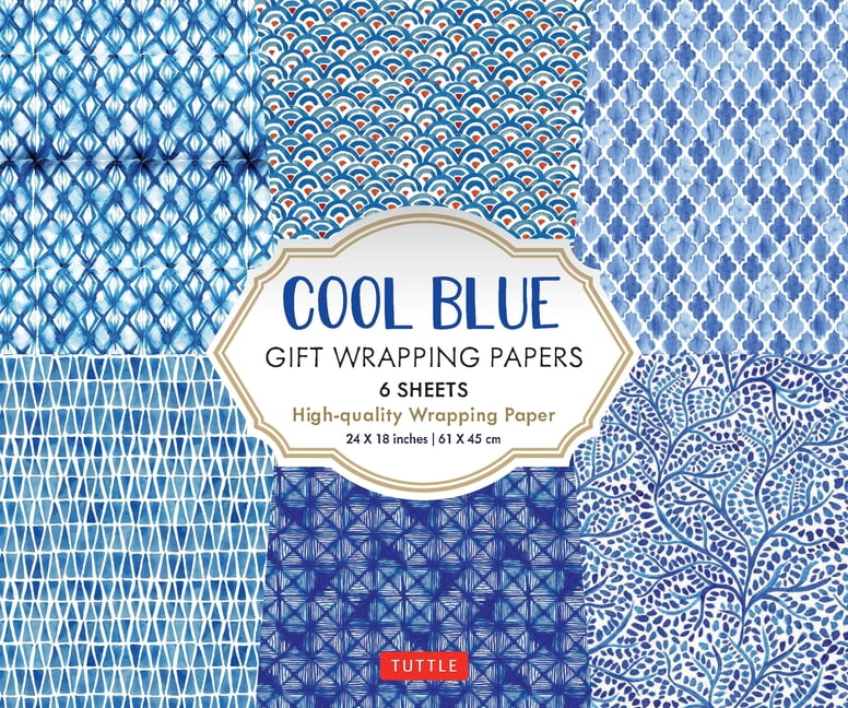 Cool Blue Gift Wrapping Papers - 6 Sheets: 24 X 18 Inch (61 X 45 CM) Wrapping Paper (Other)